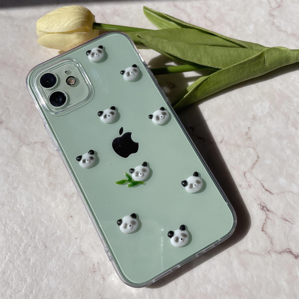 【パンダ が いっぱい スマホケース】iPhoneケース クリアケース かわいい 可愛い 韓国 全機種対応 4枚目の画像