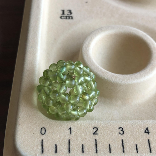 フラーレン ペリドット 3mm玉使用 ストラップ キーホルダー 携帯