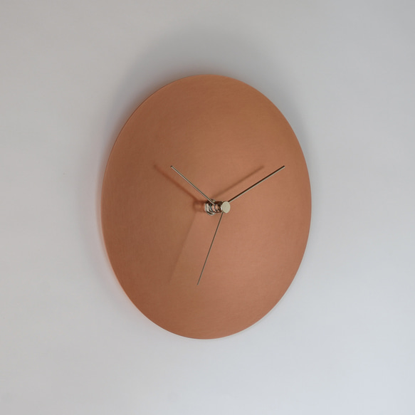 【受注製作】壁掛け時計−タイプ2/銅　minimal clock <DISK-type2> / copper 3枚目の画像