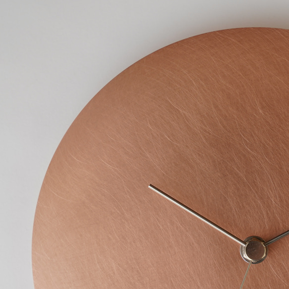 【受注製作】壁掛け時計−タイプ2/銅　minimal clock <DISK-type2> / copper 4枚目の画像