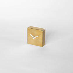 置き時計/真鍮　minimal table clock <SQUARE> / brass 2枚目の画像