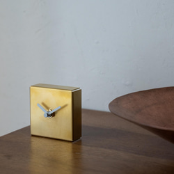 置き時計/真鍮　minimal table clock <SQUARE> / brass 5枚目の画像