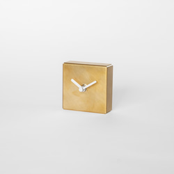 置き時計/真鍮　minimal table clock <SQUARE> / brass 1枚目の画像