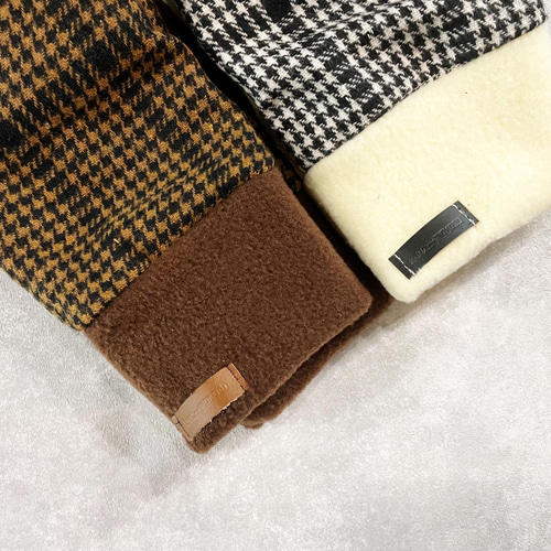 クラシックレトロな千鳥格子グレンチェックとフリースとタオル地の