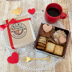 【本日まで】バレンタインクッキー缶[2/10(木)～12(土)にお届け]数量限定受注生産/ゆうパックでのお届け 2枚目の画像