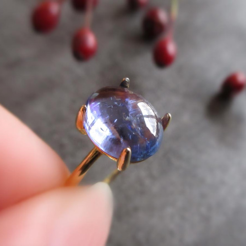一点もの】発色美10×8mm「バイカラータンザナイト」カボション