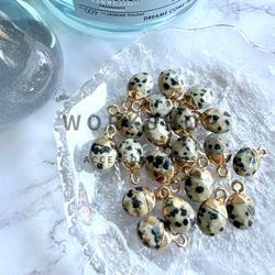 1pc】天然石インペリアルジャスパーMIX トライアングルチャーム 3