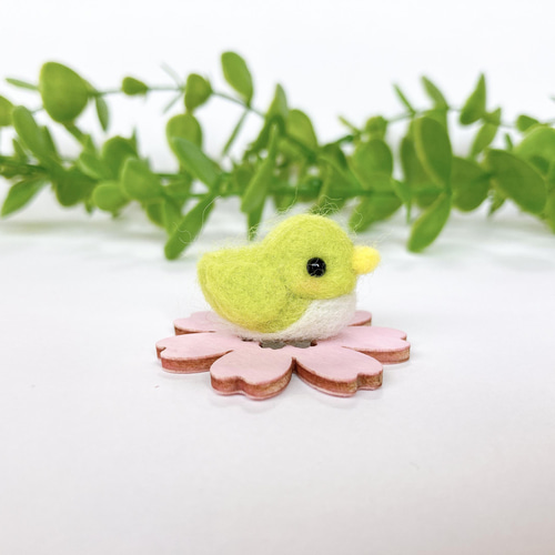 ぷくぷく豆鳥 E 黄緑 羊毛フェルト 置物 羊毛フェルト Aki Ako 通販