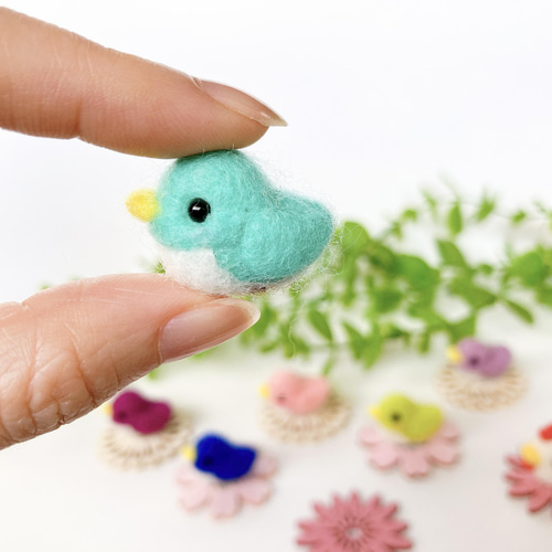 ぷくぷく豆鳥 E 黄緑 羊毛フェルト 置物 羊毛フェルト Aki Ako 通販