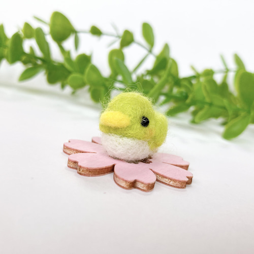 ぷくぷく豆鳥 E 黄緑 羊毛フェルト 置物 羊毛フェルト Aki Ako 通販