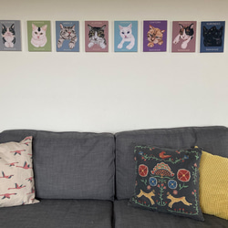 bonvoroidアートファブリックパネル『幸せを呼ぶサビ猫』 5枚目の画像