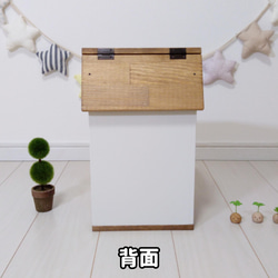 カワイイ☆お家型ゴミ箱（大）10L仕様【ホワイト】 7枚目の画像
