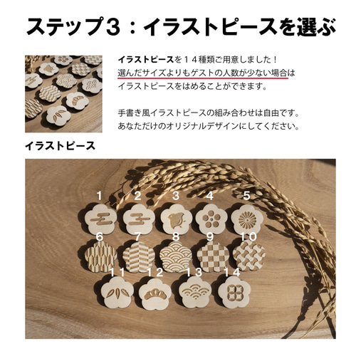 パーツ選択OK！ゲストとつくる和風結婚証明書 SMLLLあり／mcs12