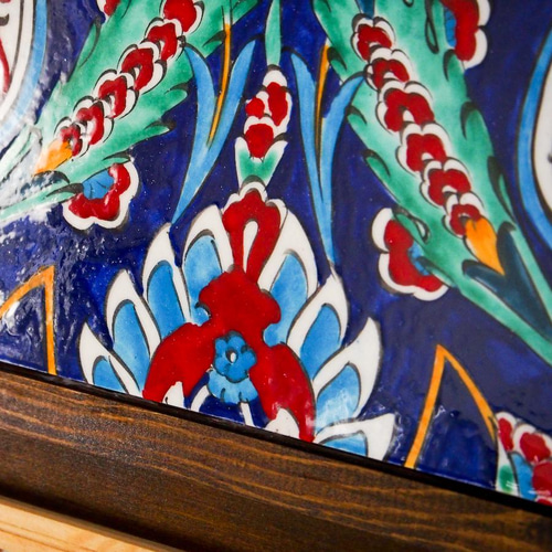 限定品☆トルコイズミル陶器・タイル・アート絵画・額縁付きB