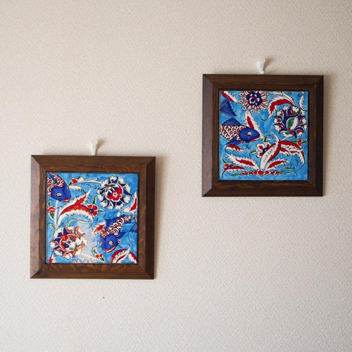 超早割・クリスマス/トルコイズミル陶器・タイル・アート絵画・額縁