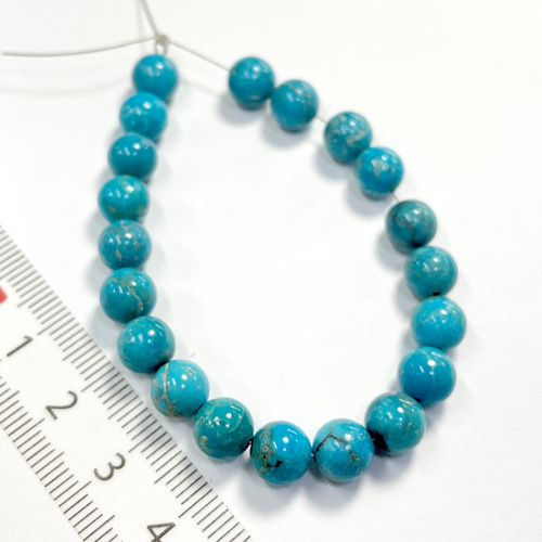 t124 ターコイズ 天然石 ラウンド 丸玉 トルコ石 青 緑 ブルー