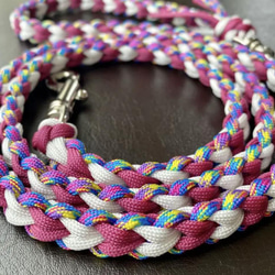 パラコード カフェリード☆ハート編み(シーブリーズ) リード・首輪