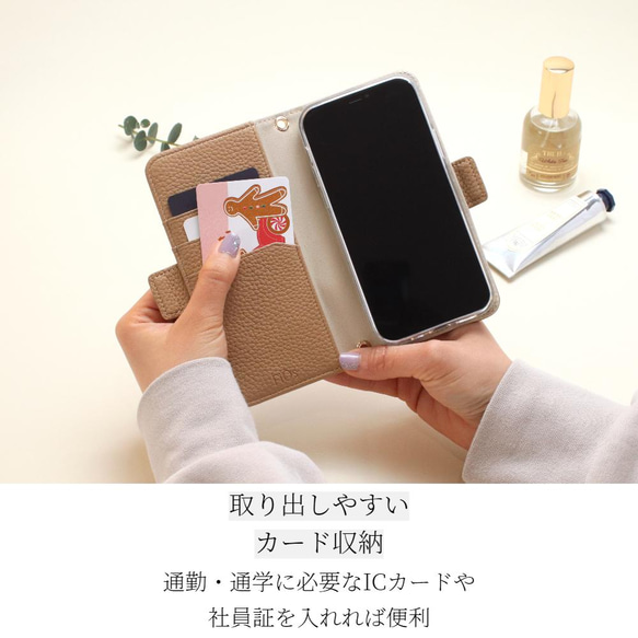 手帳型 iphoneケース 可愛い iphone 13 12 pro カード収納 SE 8 7 おしゃれ くすみ 上品 5枚目の画像