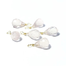 天然石ピアス】ローズクォーツ 薔薇 14kgf フックピアス イヤリング