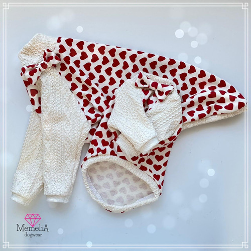 イタグレ用犬服】愛が溢れちゃう♡ハートまみれのらぶトレーナー