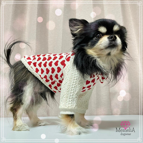 イタグレ用犬服】愛が溢れちゃう♡ハートまみれのらぶトレーナー