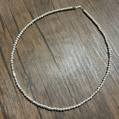 4mm ナバホパール デザインネックレス 40-60cm シルバー925 デザイン 