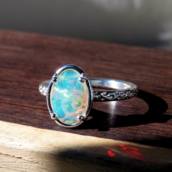 オパール リング 限定10個/再販】MINAMO - Opal -「Cosmo」ダイヤモンド 取り巻き