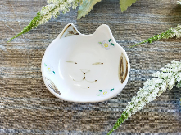 オオイヌフグリの猫豆皿 1枚目の画像