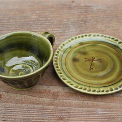 緑のカップとソーサ［22Jan-2］《釉薬》 3枚目の画像