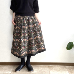 再販12 ウィリアムモリス Strawberry Thief へムカラースカート