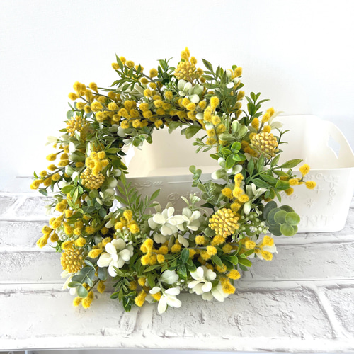 特集掲載』ふんわりミモザのリース リース AilesBlanches 通販