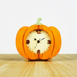「かぼちゃ」木製置き掛け時計　 1枚目の画像