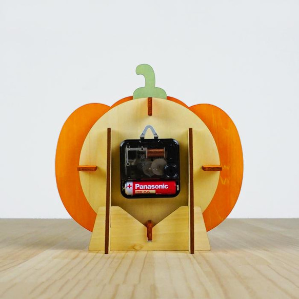 「かぼちゃ」木製置き掛け時計　 6枚目の画像