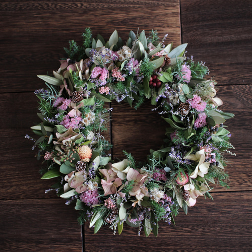 antique wreathe〜○スモークツリーのフライングリース〜ドライ