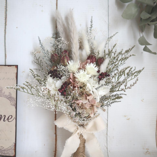 Natural＊パープルスワッグ♡ドライフラワースワッグ Natural