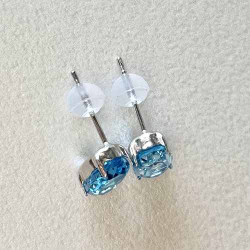 Pt900ブルートパーズオーバル型ピアス Amazon | pt900 天然 ブルートパーズ 3.5mm ピアス ペア