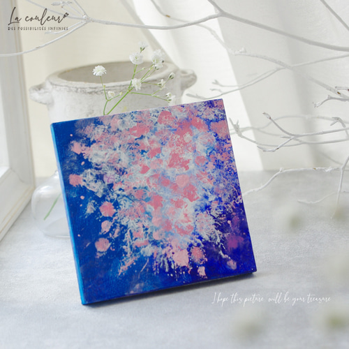 原画】抽象画 春桜 10cm角 絵画 La couleur 通販 13253198