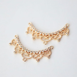 373-G k16gp 透かしローズチャーム Queen Rose 2個 チャーム Starie