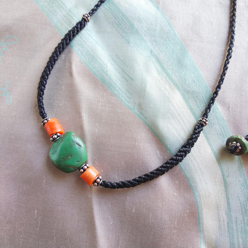 チベタン オールドターコイズ ＊ マクラメネックレス オールド チベタンターコイズ ＊ マクラメネックレス ② 【公式通販】