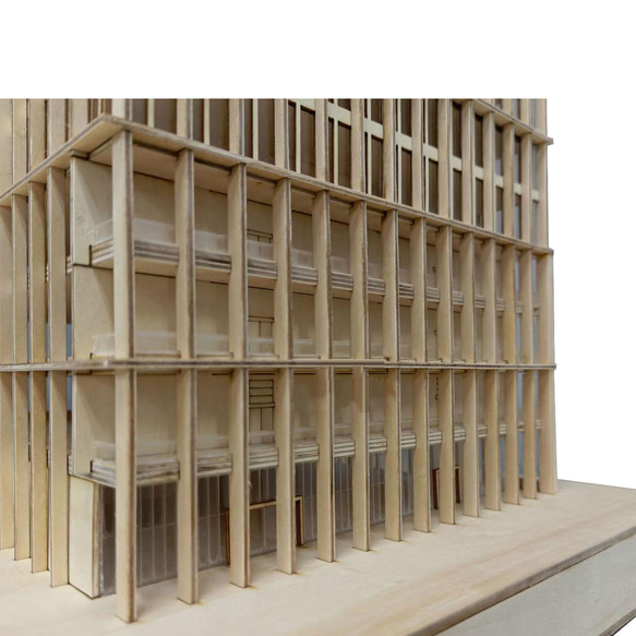 【模型製作】 木製ミニチュア オーダーメイド完成品 〈都心のオフィスビル〉 7枚目の画像