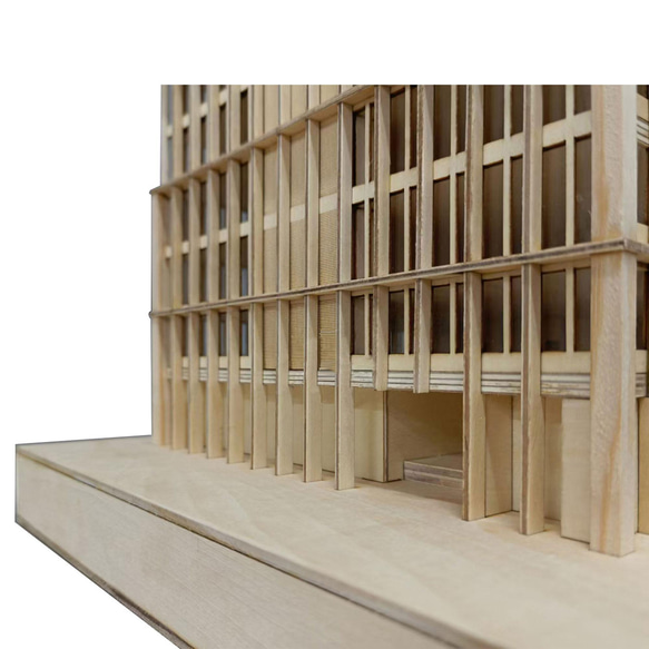 【模型製作】 木製ミニチュア オーダーメイド完成品 〈都心のオフィスビル〉 8枚目の画像