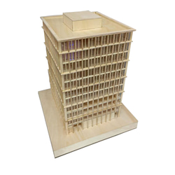 【模型製作】 木製ミニチュア オーダーメイド完成品 〈都心のオフィスビル〉 4枚目の画像