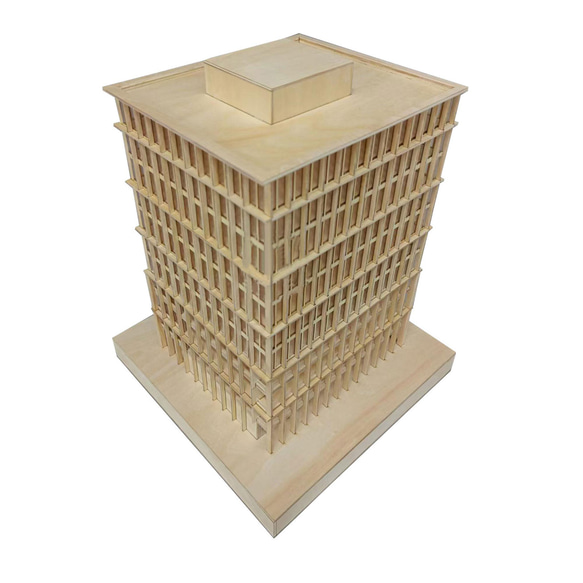 【模型製作】 木製ミニチュア オーダーメイド完成品 〈都心のオフィスビル〉 3枚目の画像