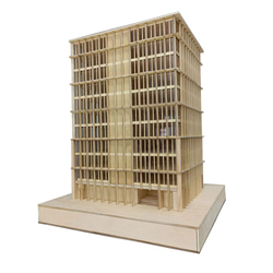 【模型製作】 木製ミニチュア オーダーメイド完成品 〈都心のオフィスビル〉 5枚目の画像