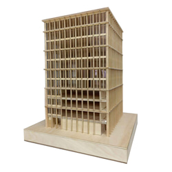 【模型製作】 木製ミニチュア オーダーメイド完成品 〈都心のオフィスビル〉 6枚目の画像