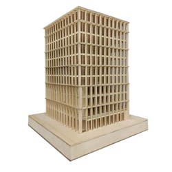 【模型製作】 木製ミニチュア オーダーメイド完成品 〈都心のオフィスビル〉 1枚目の画像