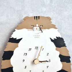 スコティッシュ・フォールド＊ブラウンの時計 木製 振り子時計 掛け時計 3枚目の画像
