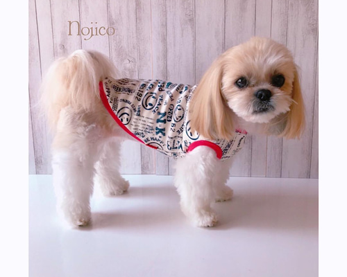 SALE送料込み☆犬服完成品Sサイズタンクトップ☆ニコちゃんマーク柄