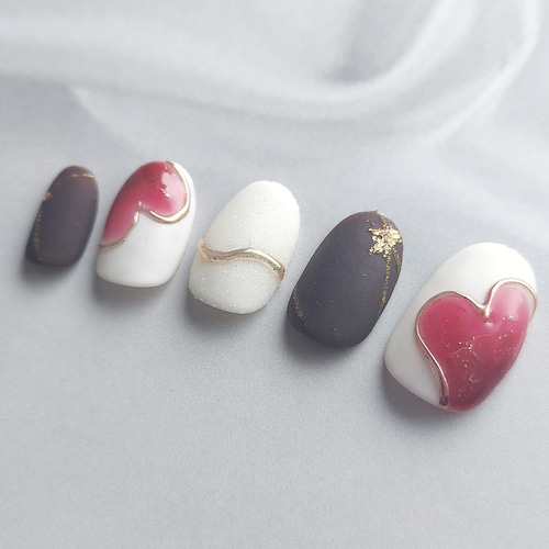 No.28 バレンタイン ネイル ジェルネイル ハート チョコ チョコレート