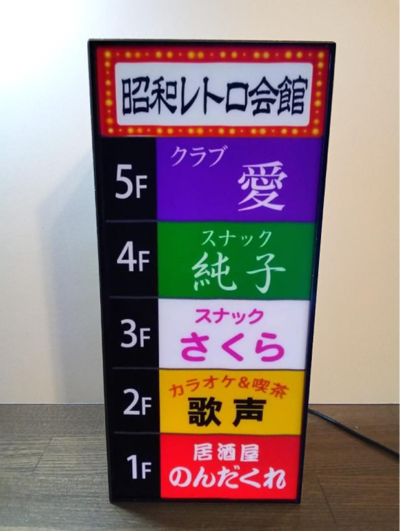 飲食店 雑居ビル テナント 居酒屋 スナック パブ 酒場 昭和レトロ おもしろグッズ ミニチュア 看板 置物ライトBOX 4枚目の画像